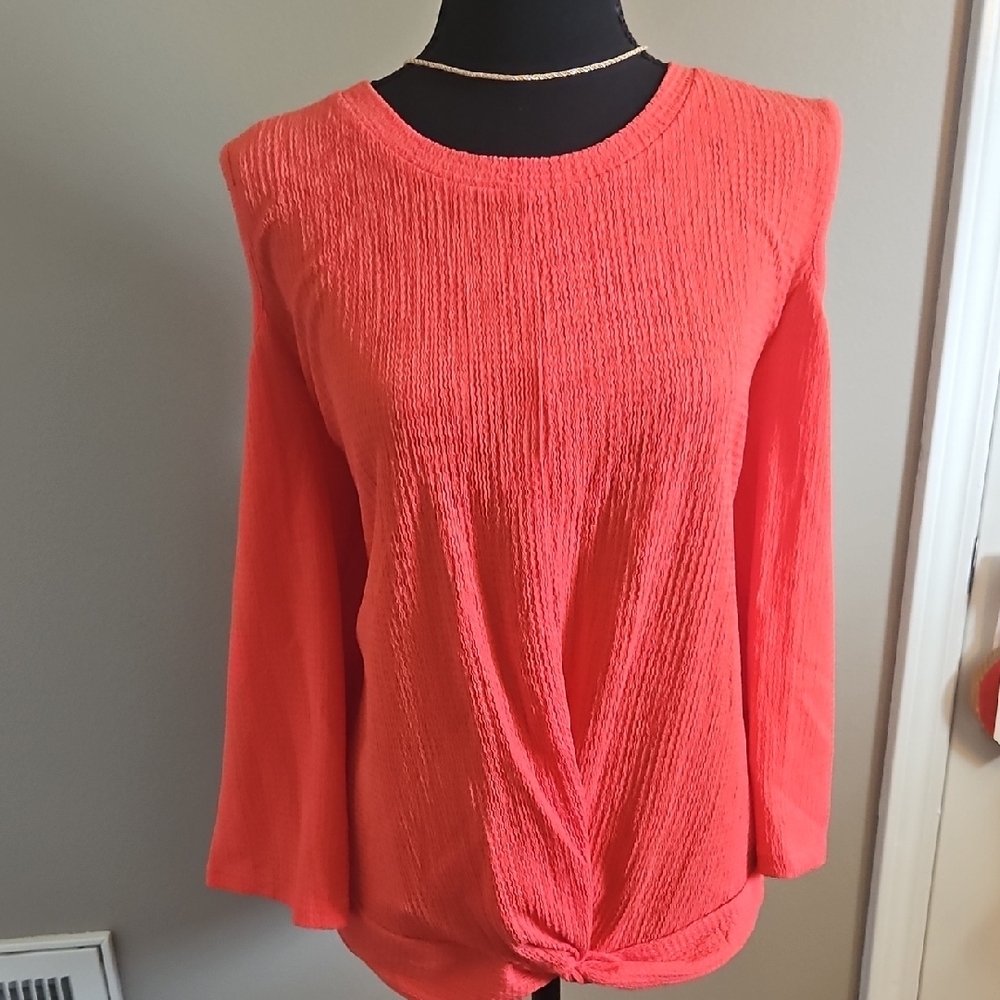 Michael Kors Orange Long Sleeve Relaxed Blouse